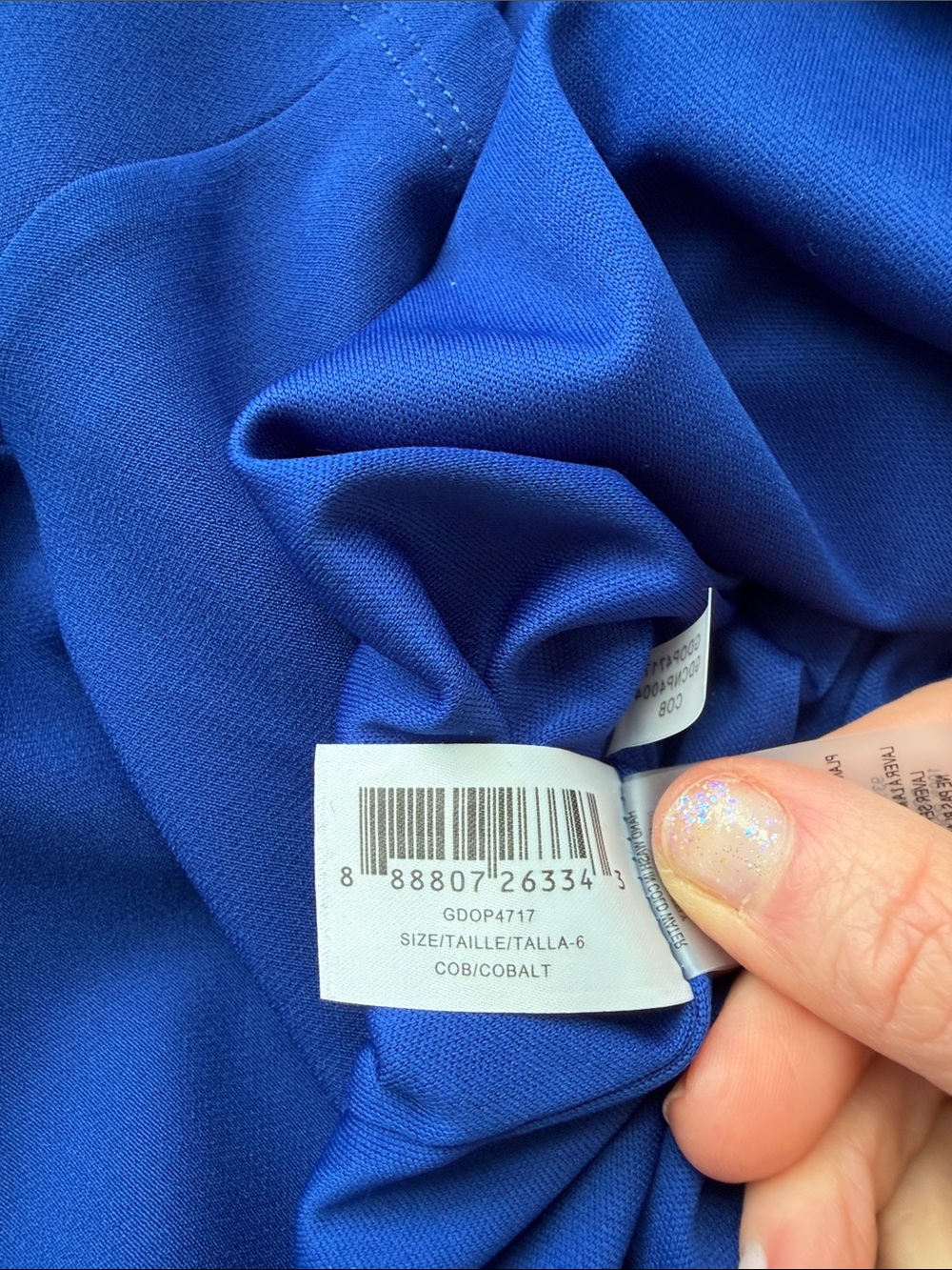NWT Guess Royal Blue sleek Spaghetti-Strap Size 6  Midi Dress - Picture 10 of 12